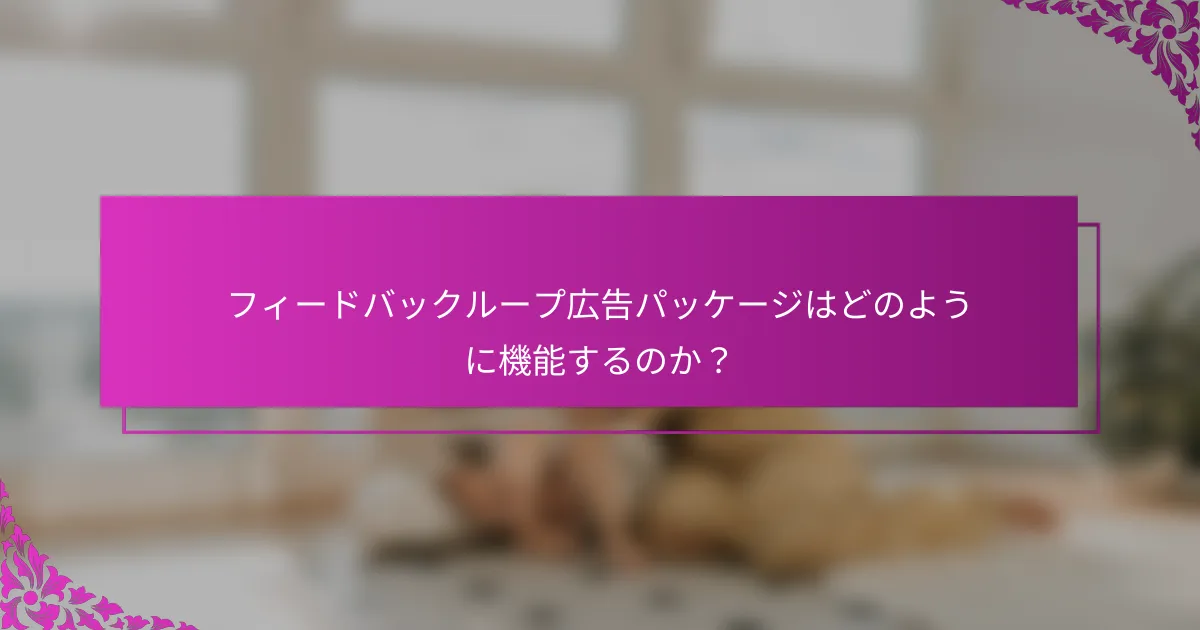 フィードバックループ広告パッケージはどのように機能するのか？