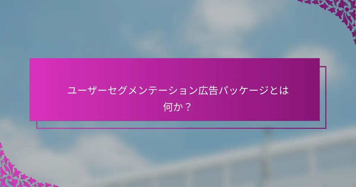 ユーザーセグメンテーション広告パッケージとは何か？